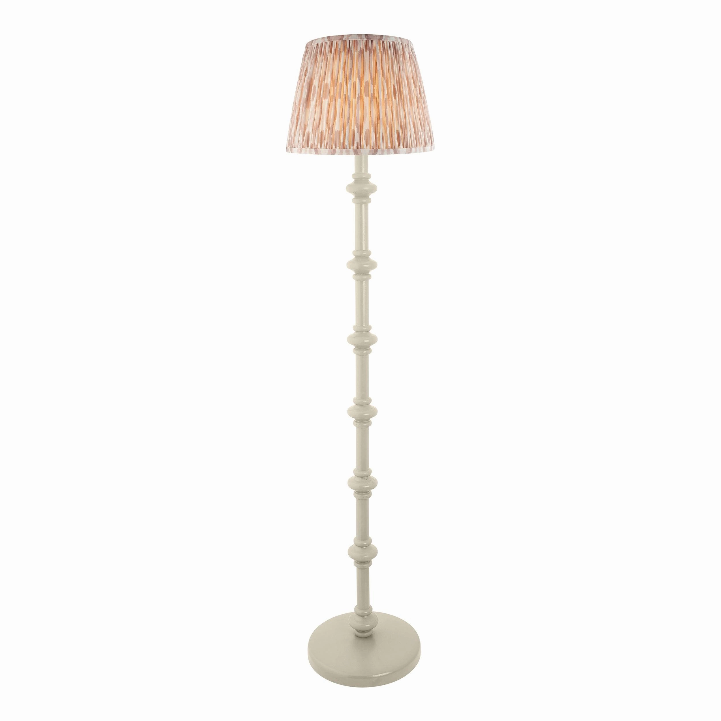 Carnaby White Floor Lamp & Ikat 35cm Neutral Shade