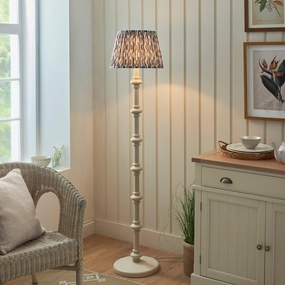 Carnaby White Floor Lamp & Ikat 35cm Pearl Grey Shade creative lampshade design