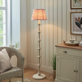 Carnaby White Floor Lamp & Ripple 35cm Coral Pink Shade creative lampshade design