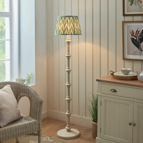 Carnaby White Floor Lamp & Zigzag 35cm Cotswold Green Shade creative lampshade design