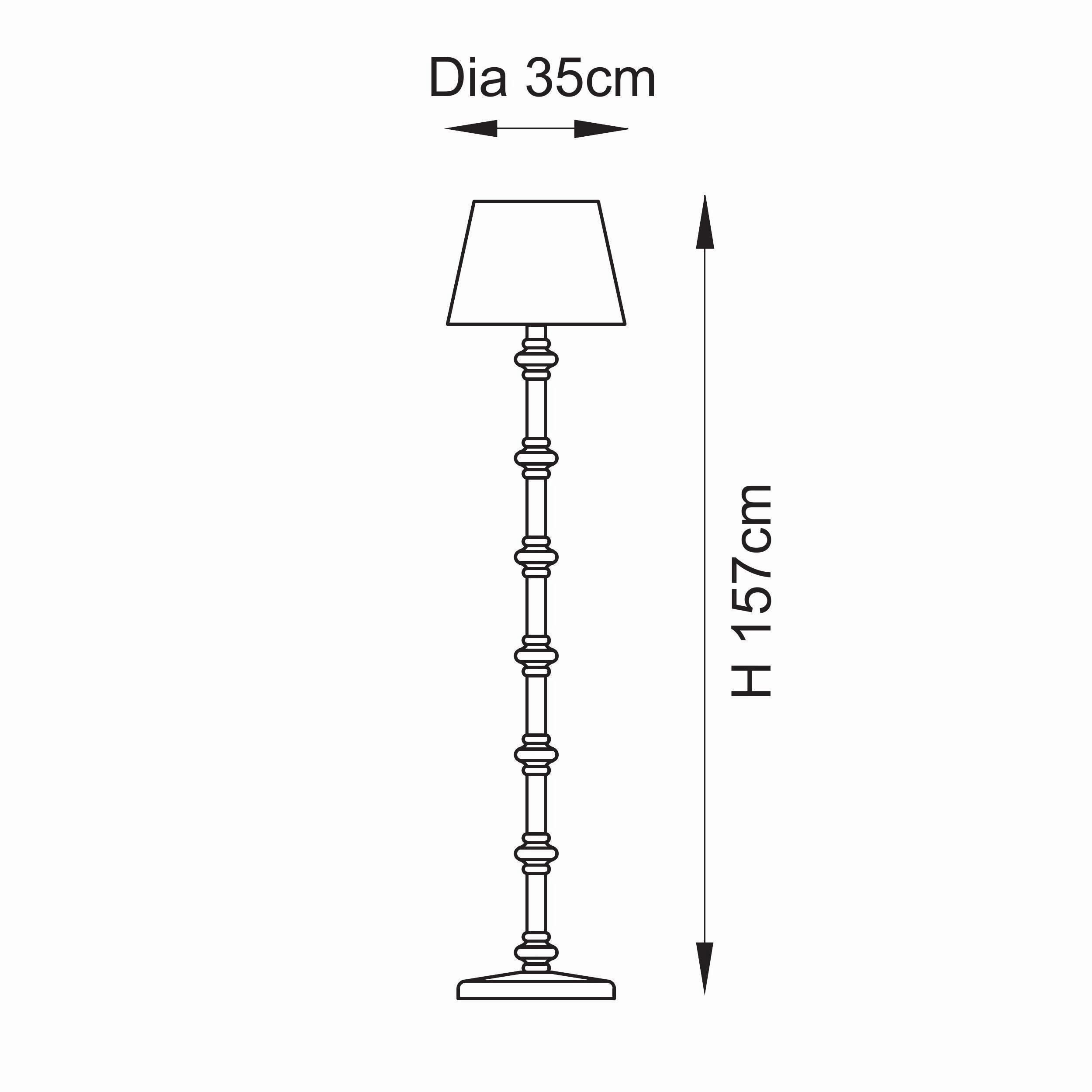 Carnaby White Floor Lamp & Zigzag 35cm Cotswold Green Shade