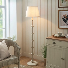 Carnaby White Wooden Floor Lamp & Ivy 40cm Vintage White Shade creative lampshade design