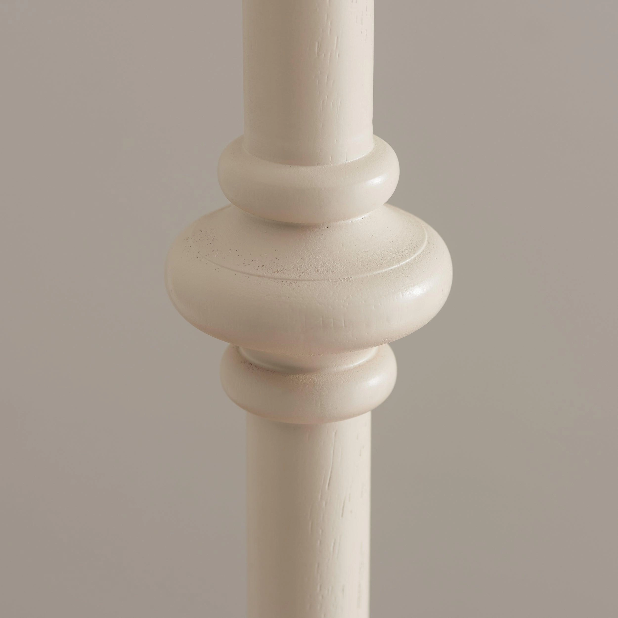 Carnaby White Wooden Floor Lamp & Zigzag 40cm Cotswold Green Shade