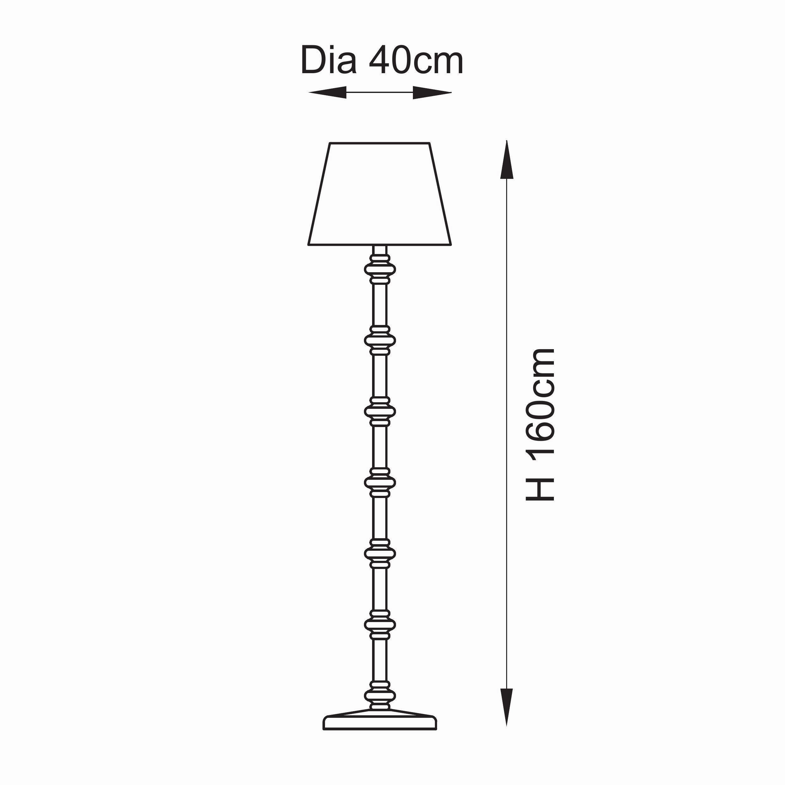 Carnaby White Wooden Floor Lamp & Zigzag 40cm Cotswold Green Shade