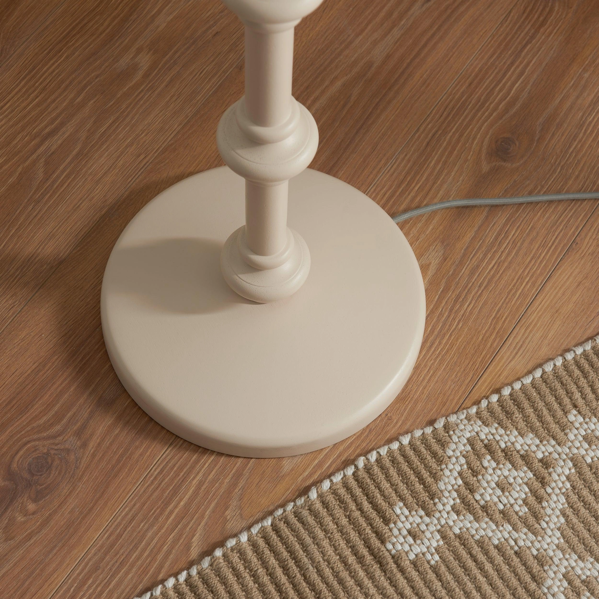 Carnaby White Wooden Floor Lamp Base