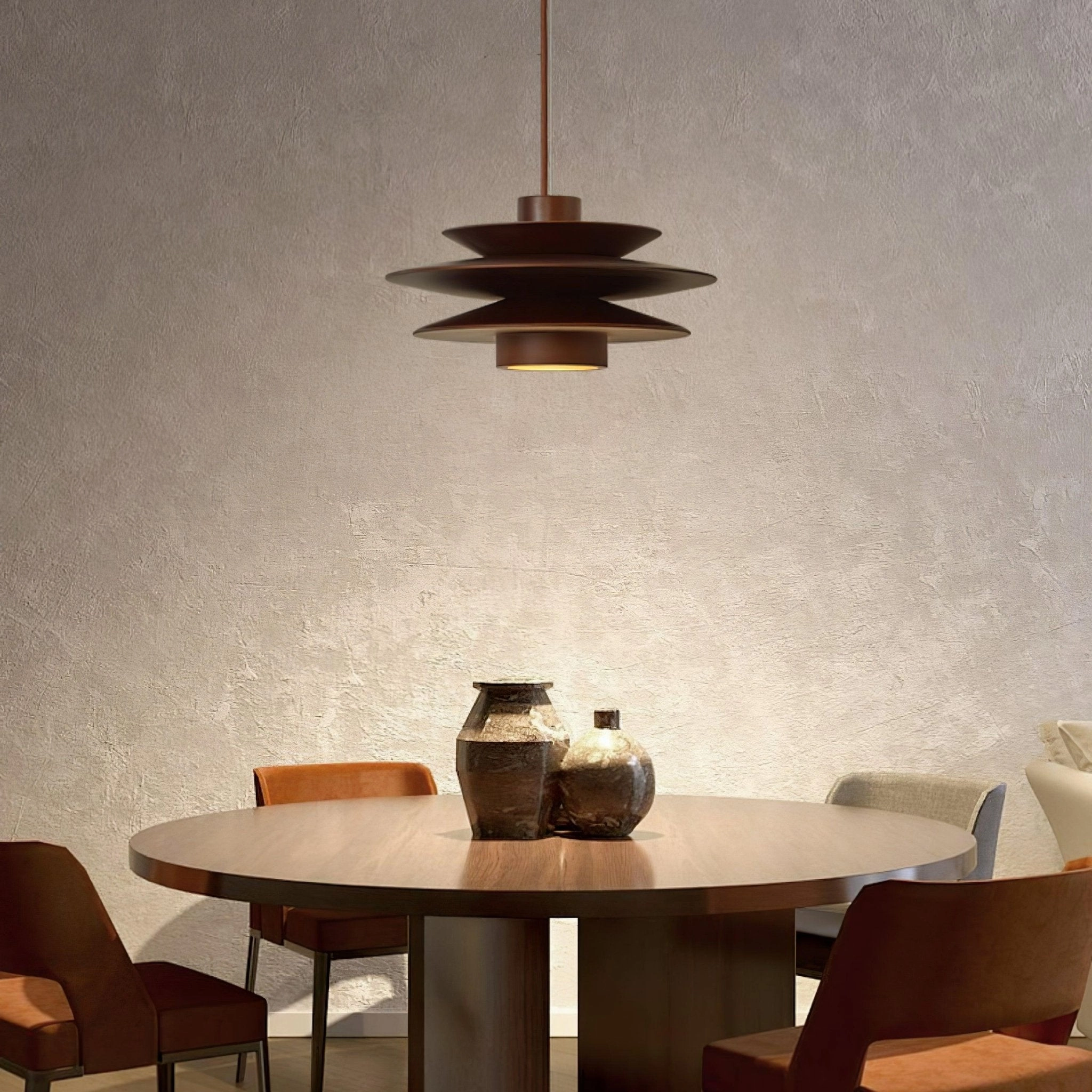Cascade Wooden Disc Pendant Lamp