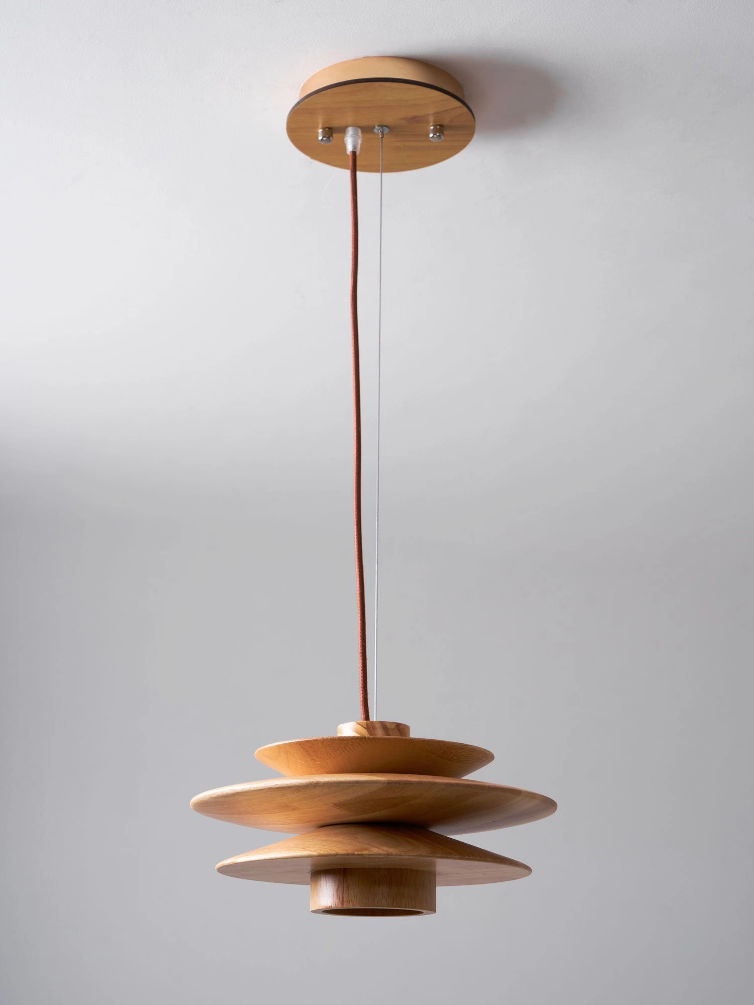 Cascade Wooden Disc Pendant Lamp