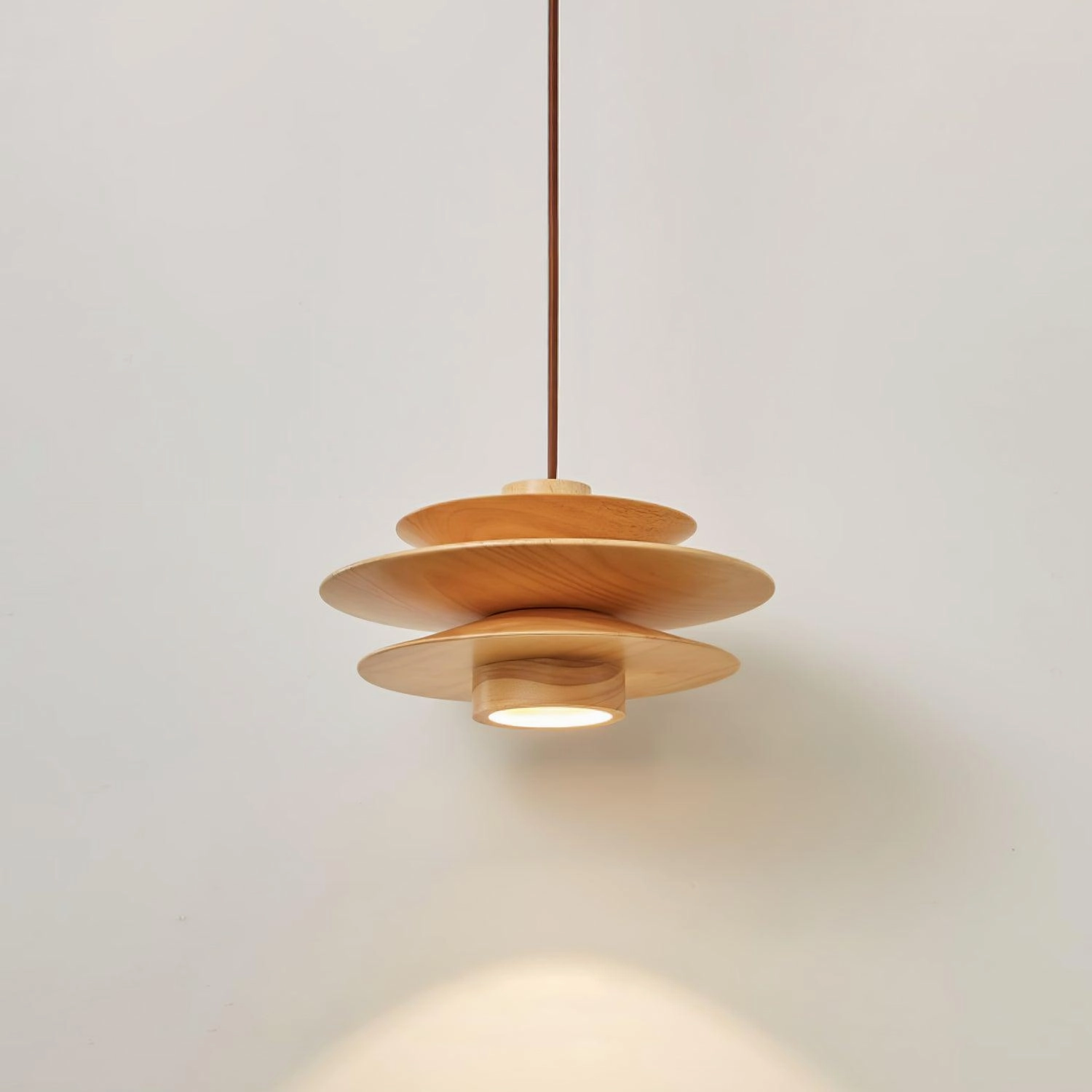 Cascade Wooden Disc Pendant Lamp