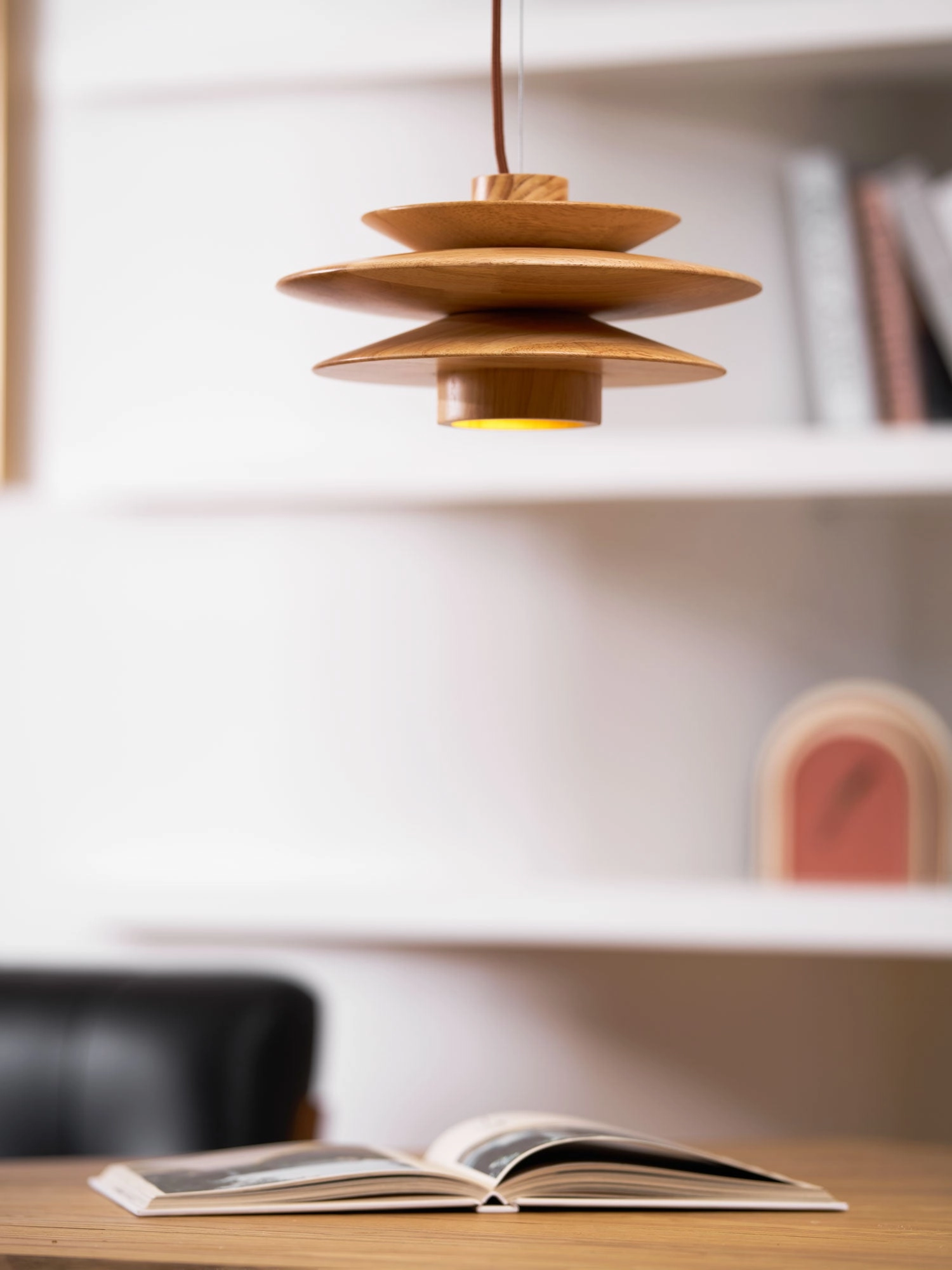 Cascade Wooden Disc Pendant Lamp