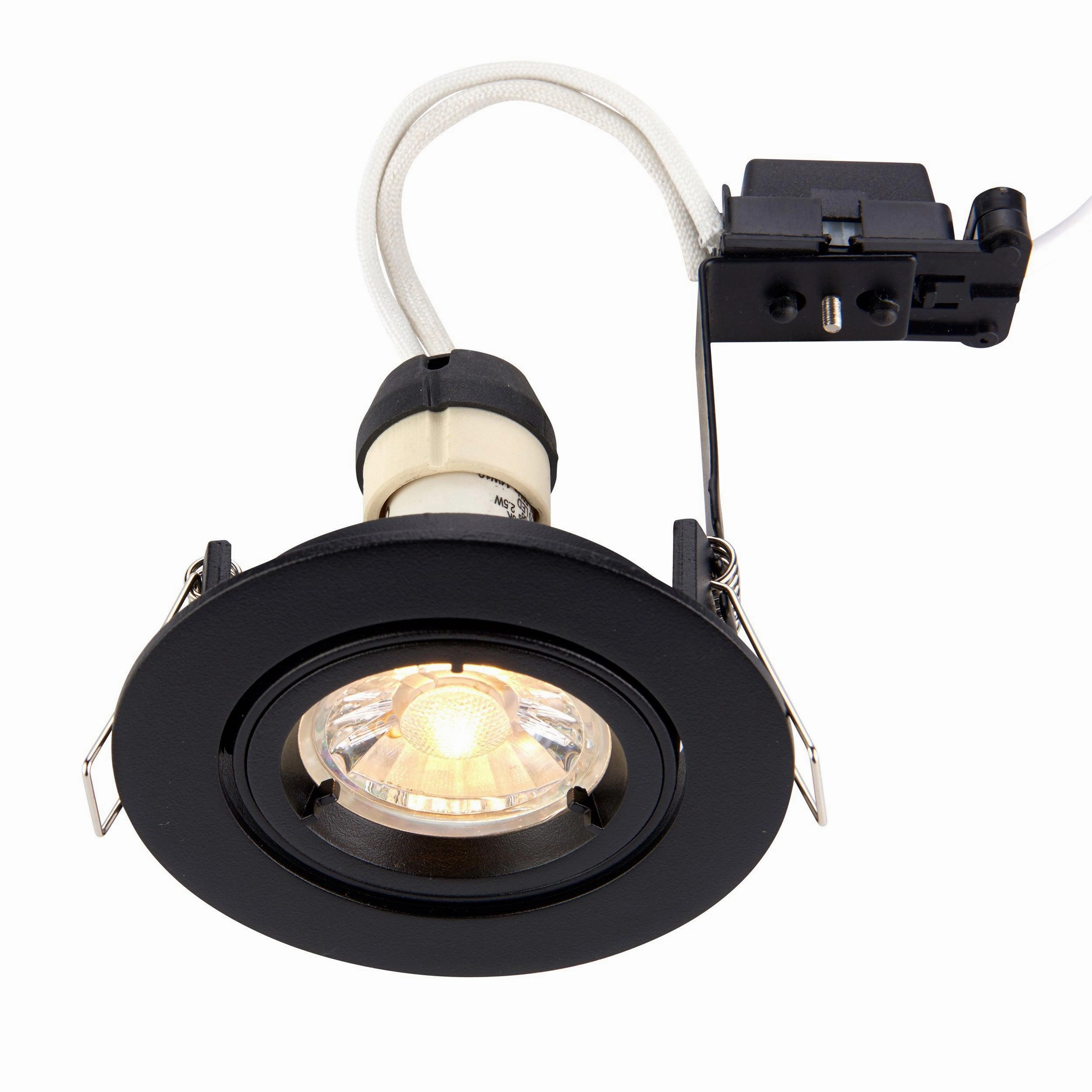 Cast Matt Black Tilt Recessed Downlight