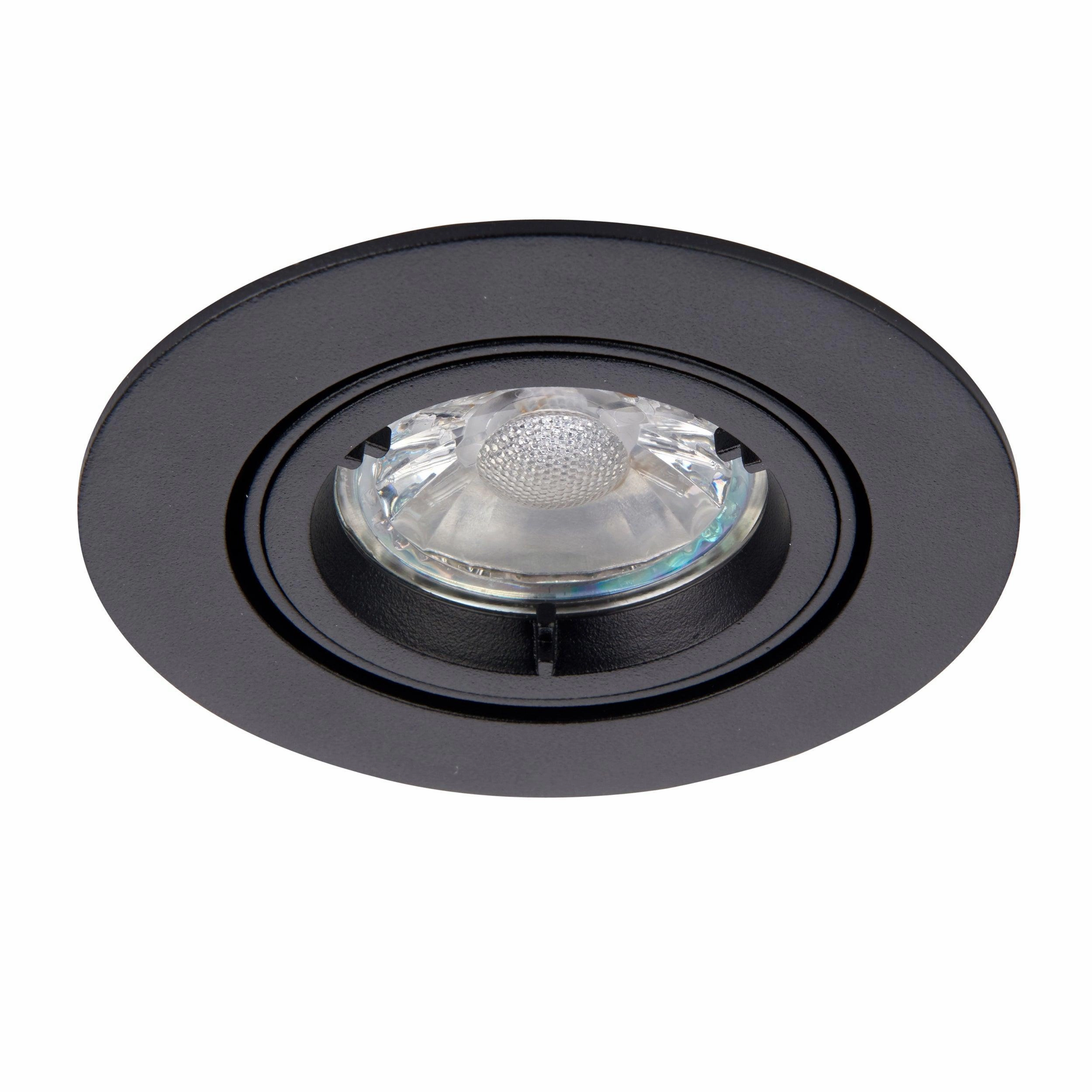 Cast Matt Black Tilt Recessed Downlight