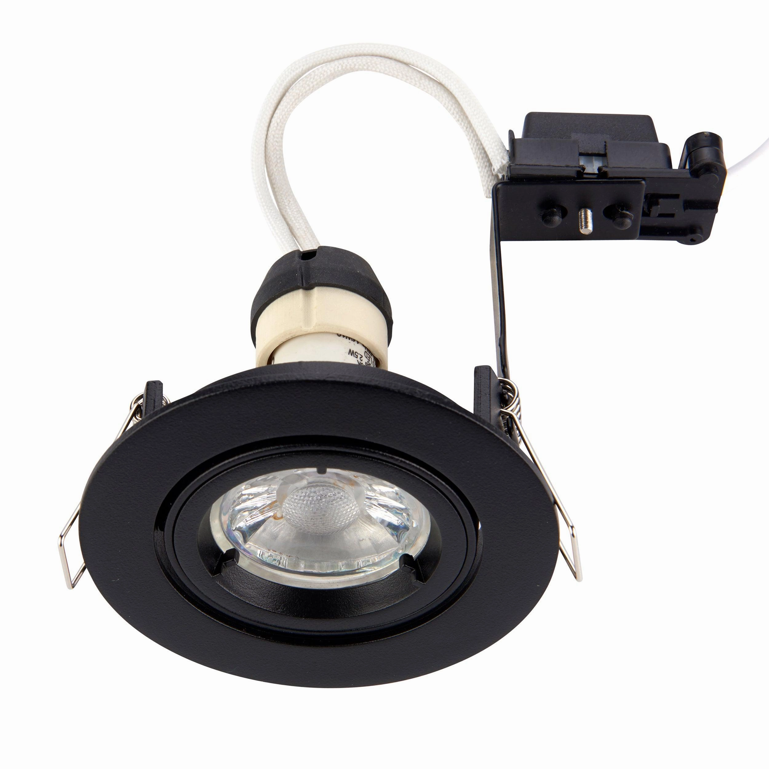 Cast Matt Black Tilt Recessed Downlight