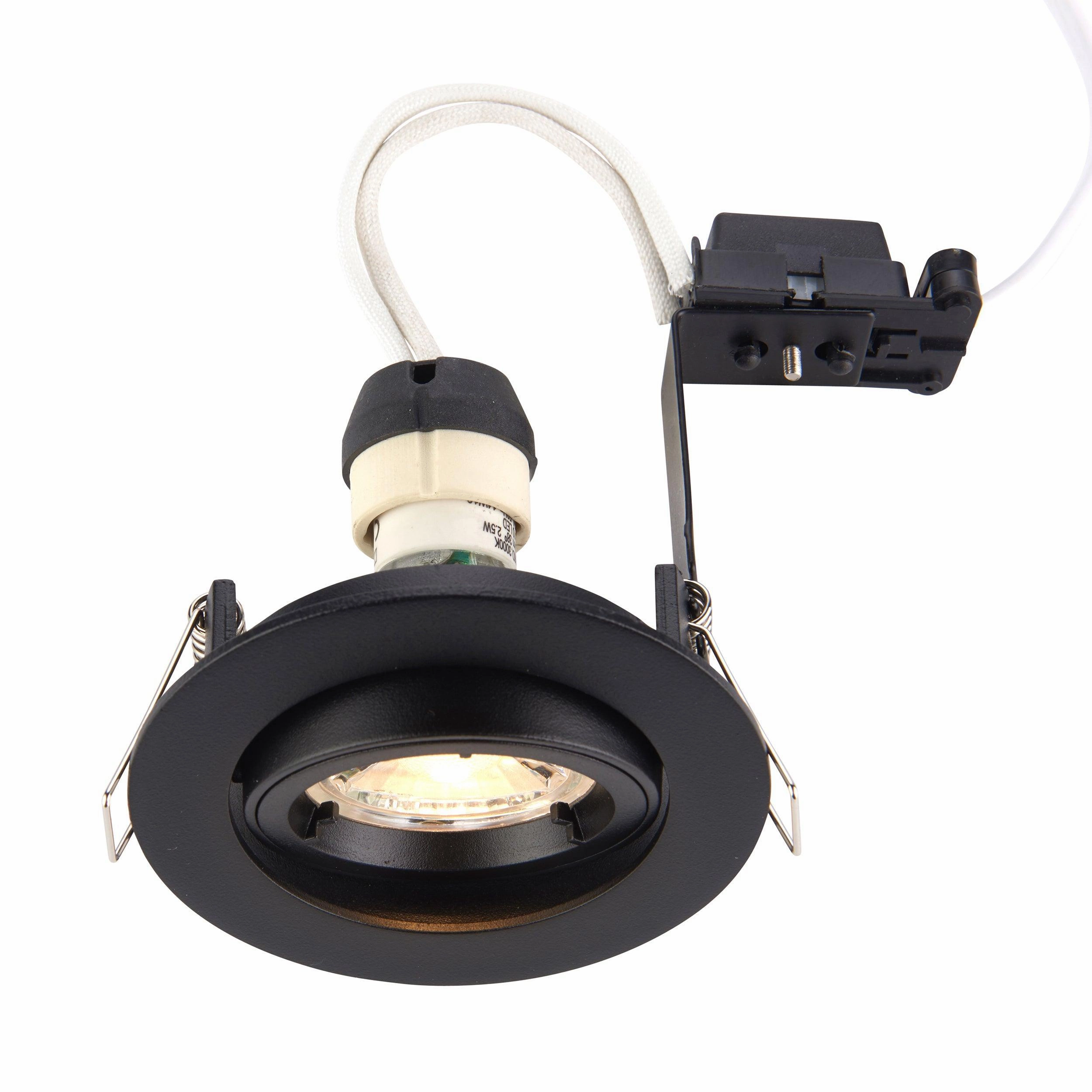 Cast Matt Black Tilt Recessed Downlight