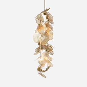 Cattail Leaf Chandelier minimalist reading light
