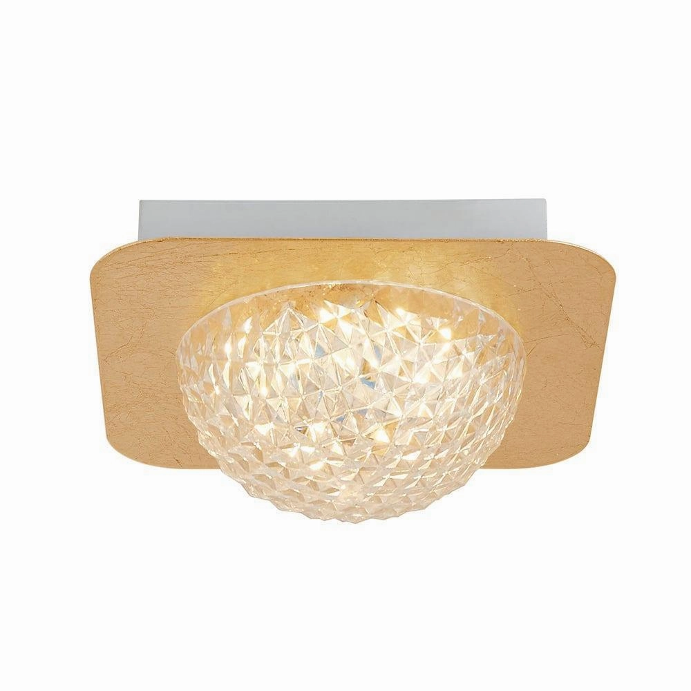 Celestia 1 Light Square LED Ceiling Flush - Gold & Acrylic soft glow ceiling light