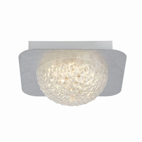 Celestia 1 Light Square LED Ceiling Flush - Silver & Acrylic soft glow ceiling light