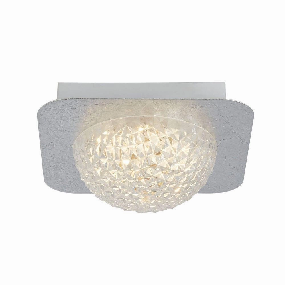 Celestia 1 Light Square LED Ceiling Flush - Silver & Acrylic soft glow ceiling light