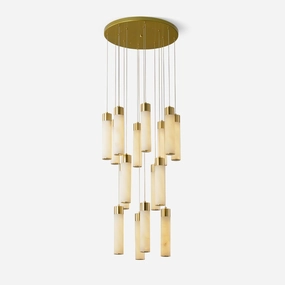 Celestial Alabaster Cascade Chandelier minimalist reading light