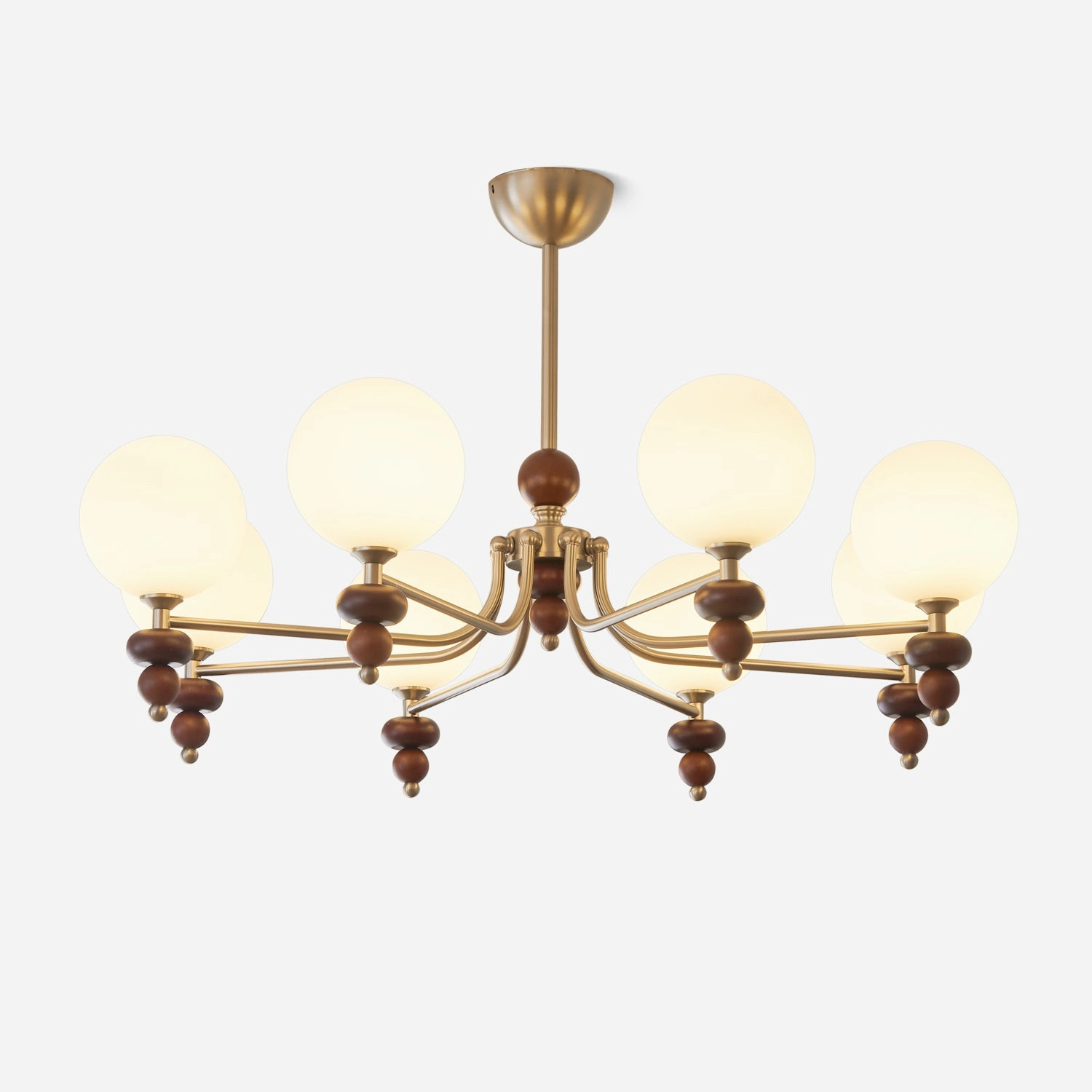 Celestial Sphere Walnut Chandelier minimalist reading light