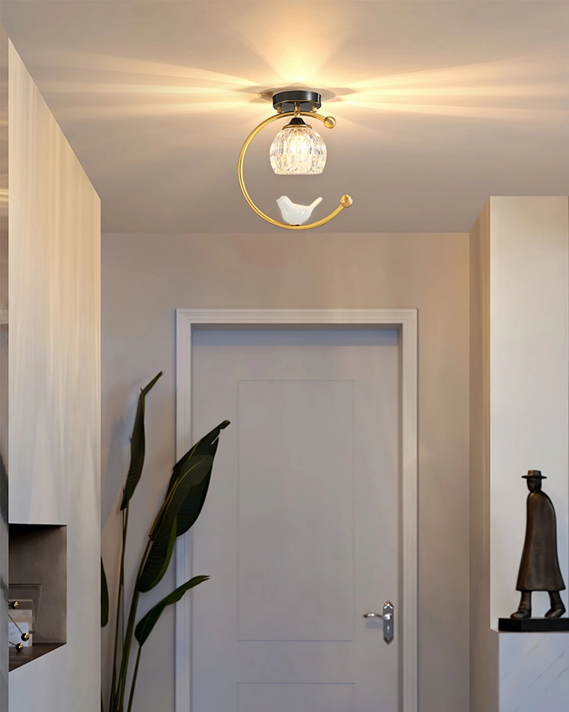 Ceramic Bird Ceiling Lamp