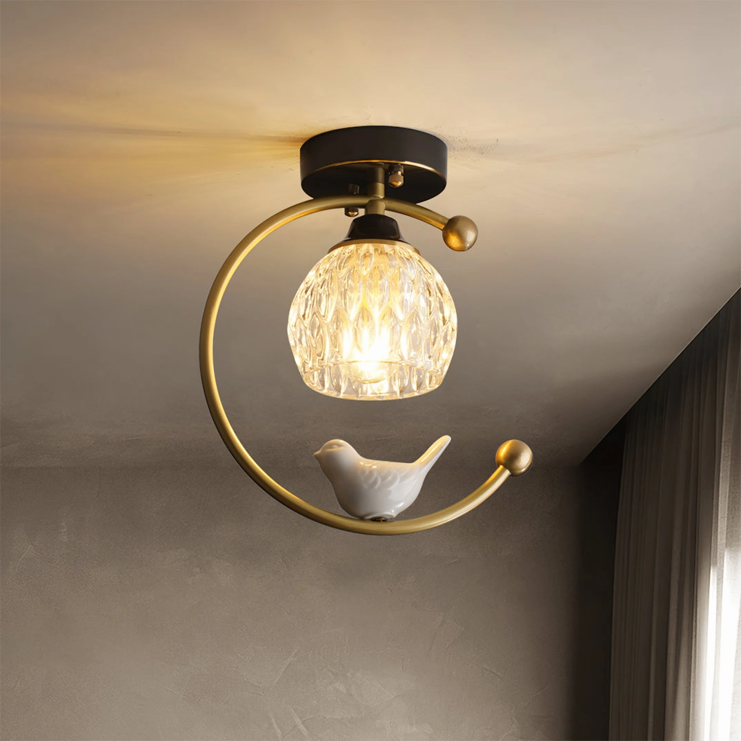 Ceramic Bird Ceiling Lamp