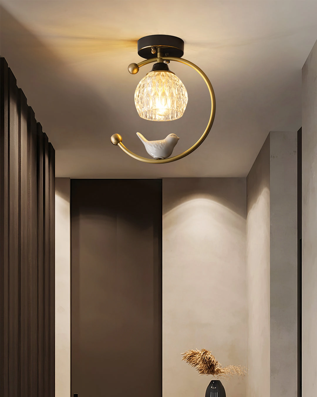 Ceramic Bird Ceiling Lamp