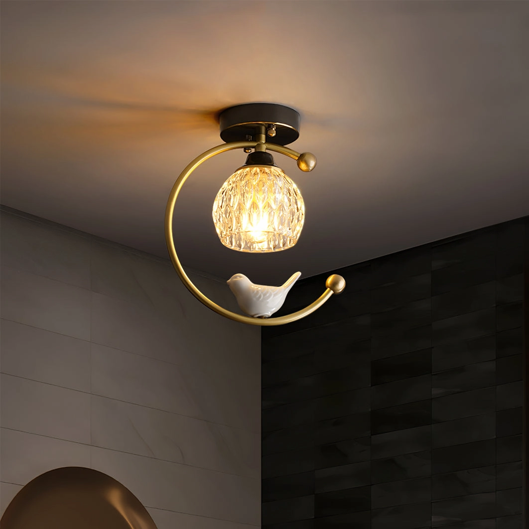 Ceramic Bird Ceiling Lamp