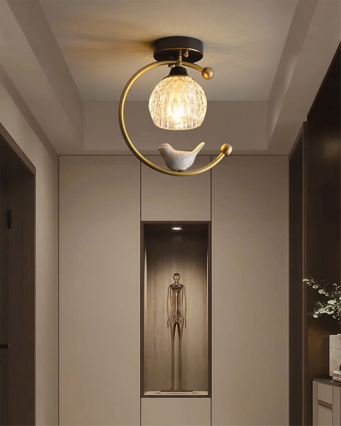 Ceramic Bird Ceiling Lamp