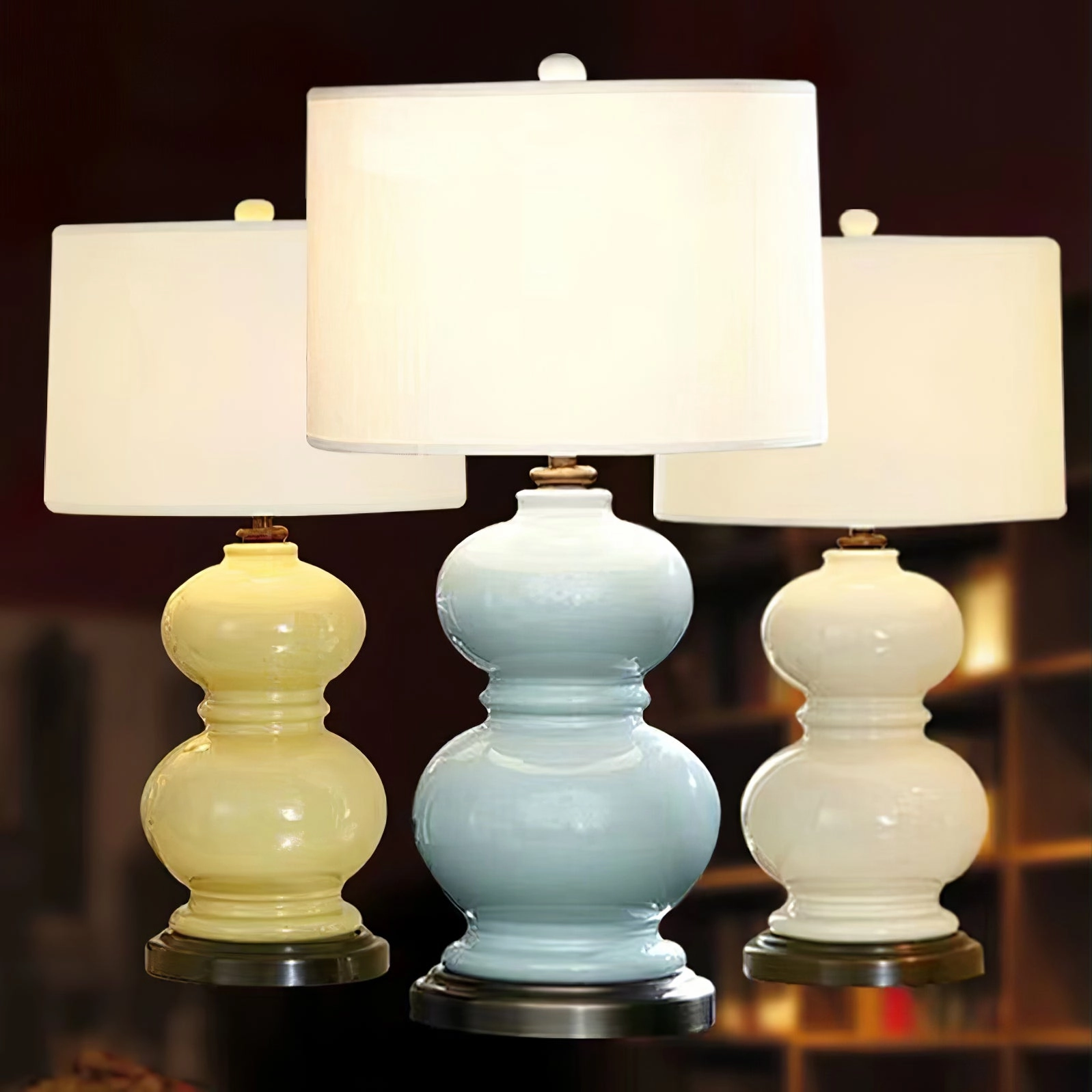 Ceramic Gourd Table Lamp