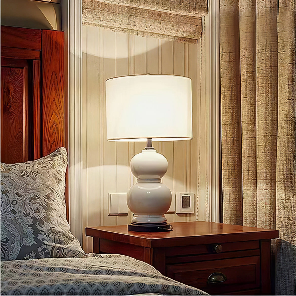 Ceramic Gourd Table Lamp