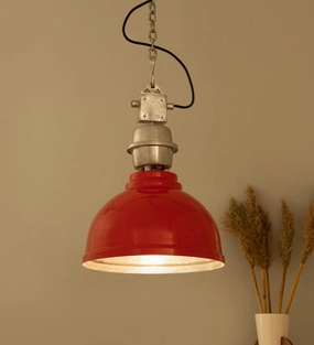 Ceramic Red Industrial Pendant Light decorative ceiling fixture