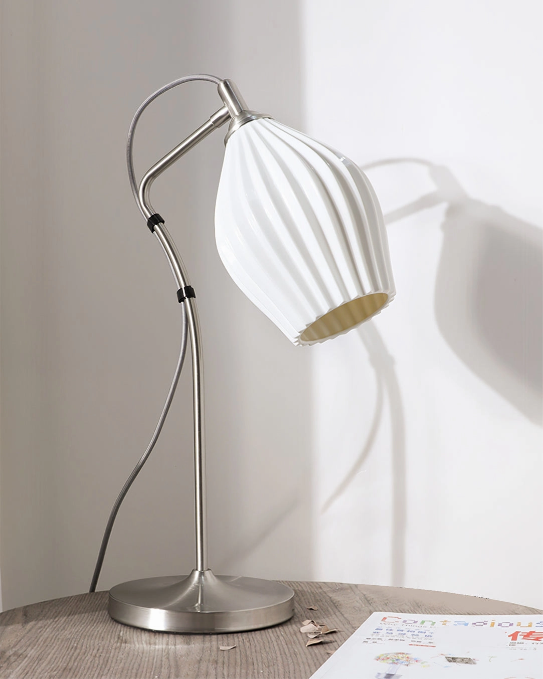 Ceramic Ribbed Table Lamp