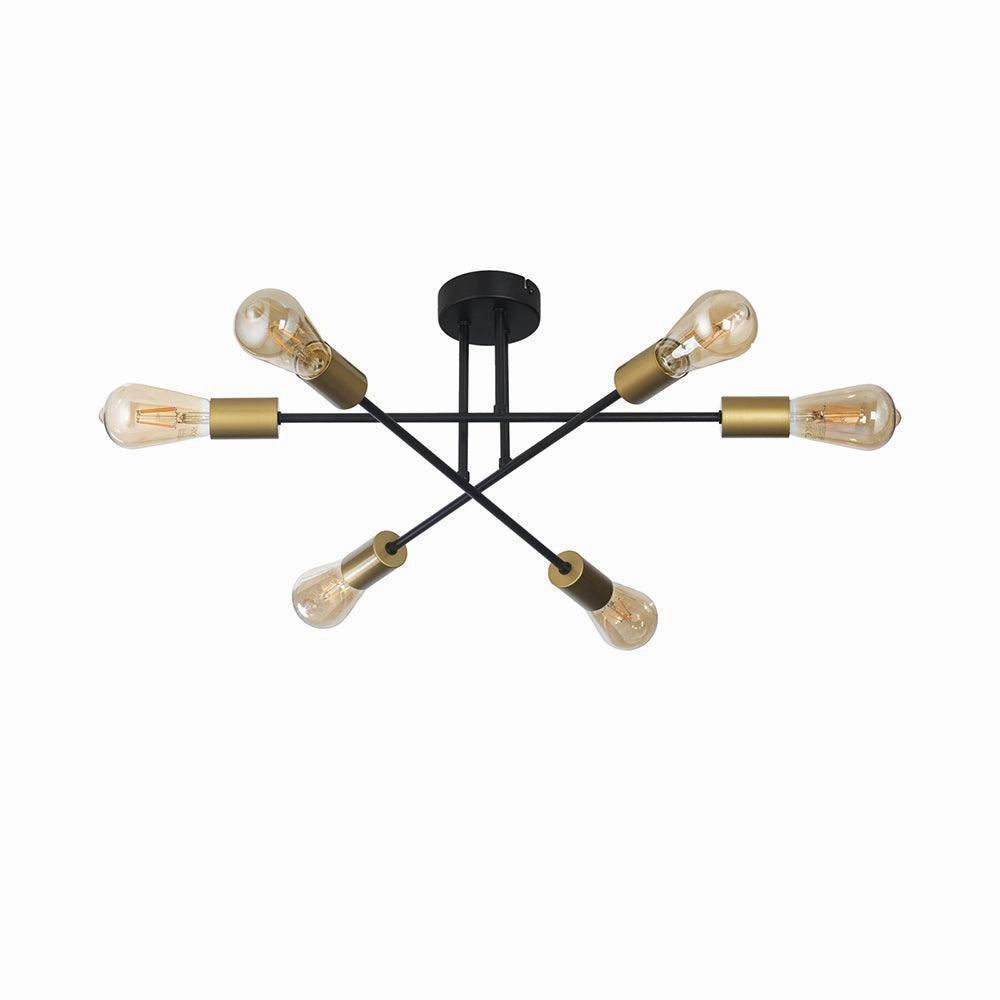 Chanin 6 Light Black Gold Ceiling Light white ceiling lamp