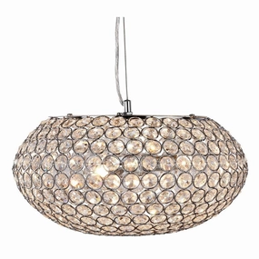 Chantilly 3 Light Chrome Ceiling Pendant - Crystal Buttons soft glow ceiling light