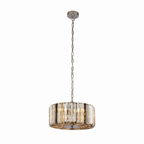 Chapeau 3 Light Chrome Pendant - Glass Crystals ambient ceiling fixture