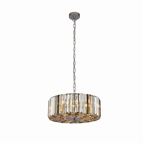 Chapeau 4 Light Chrome Pendant - Smoke & Glass Crystals ambient ceiling fixture