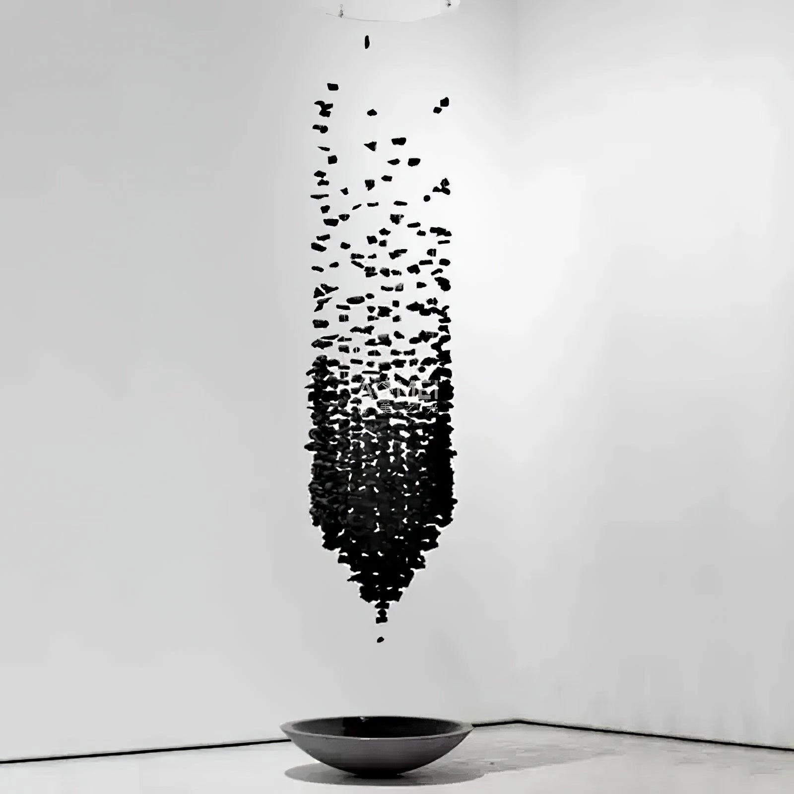 Charcoal Cascade Pixel Chandelier