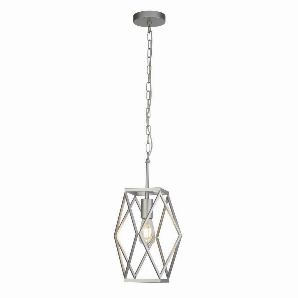 Chassis 1 Light Satin Silver Ceiling Pendant Searchlight soft glow ceiling light