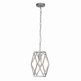 Chassis 1 Light Satin Silver Ceiling Pendant Searchlight soft glow ceiling light