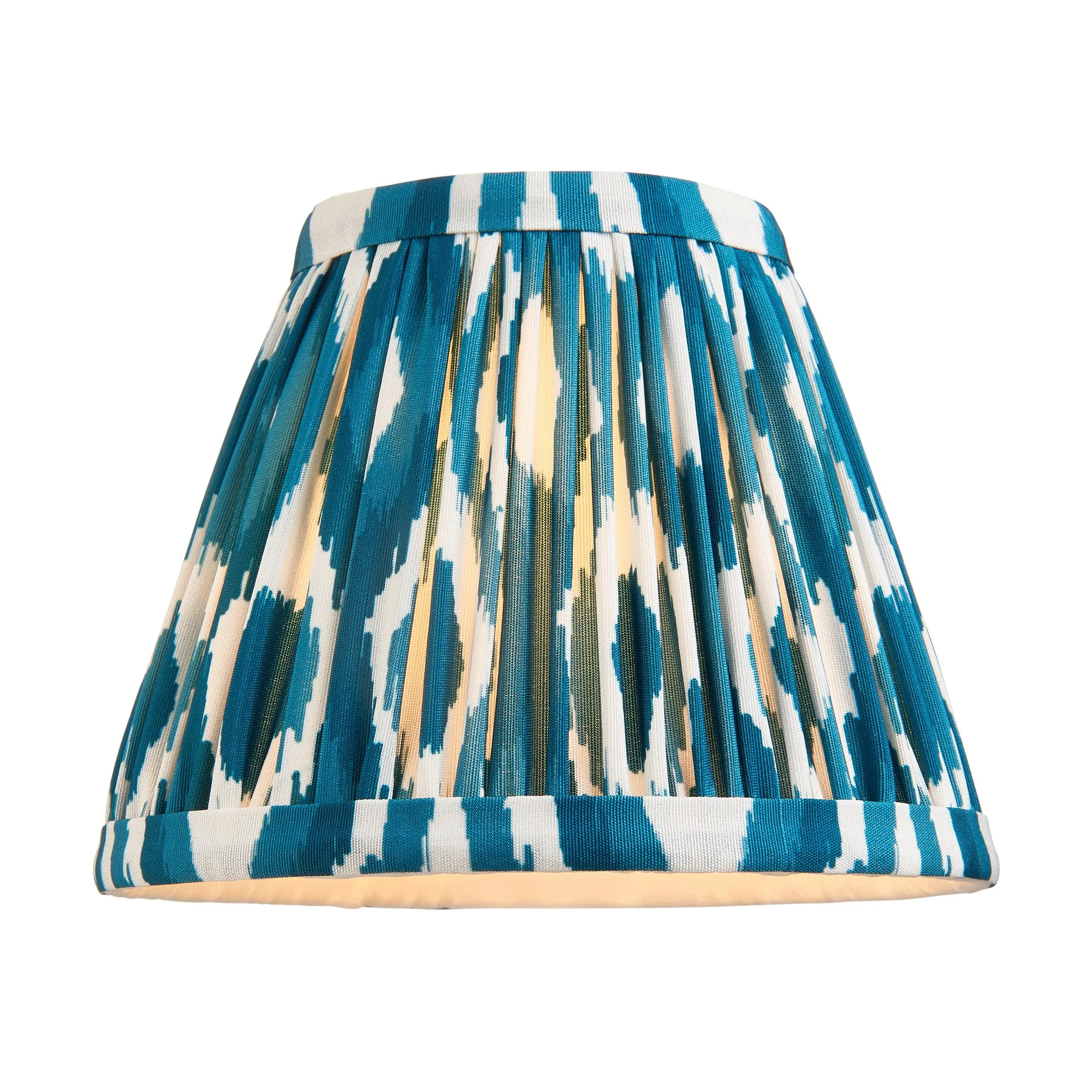 Chester Brass Ceiling Pendant Light With Blue Ikat 16cm Shades