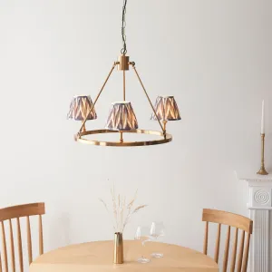 Chester Brass Ceiling Pendant Light With Grey ZIgzag 16cm Shades flush mount ceiling fixture
