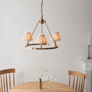 Chester Brass Ceiling Pendant Light With Neutral Ikat 16cm Shades flush mount ceiling fixture