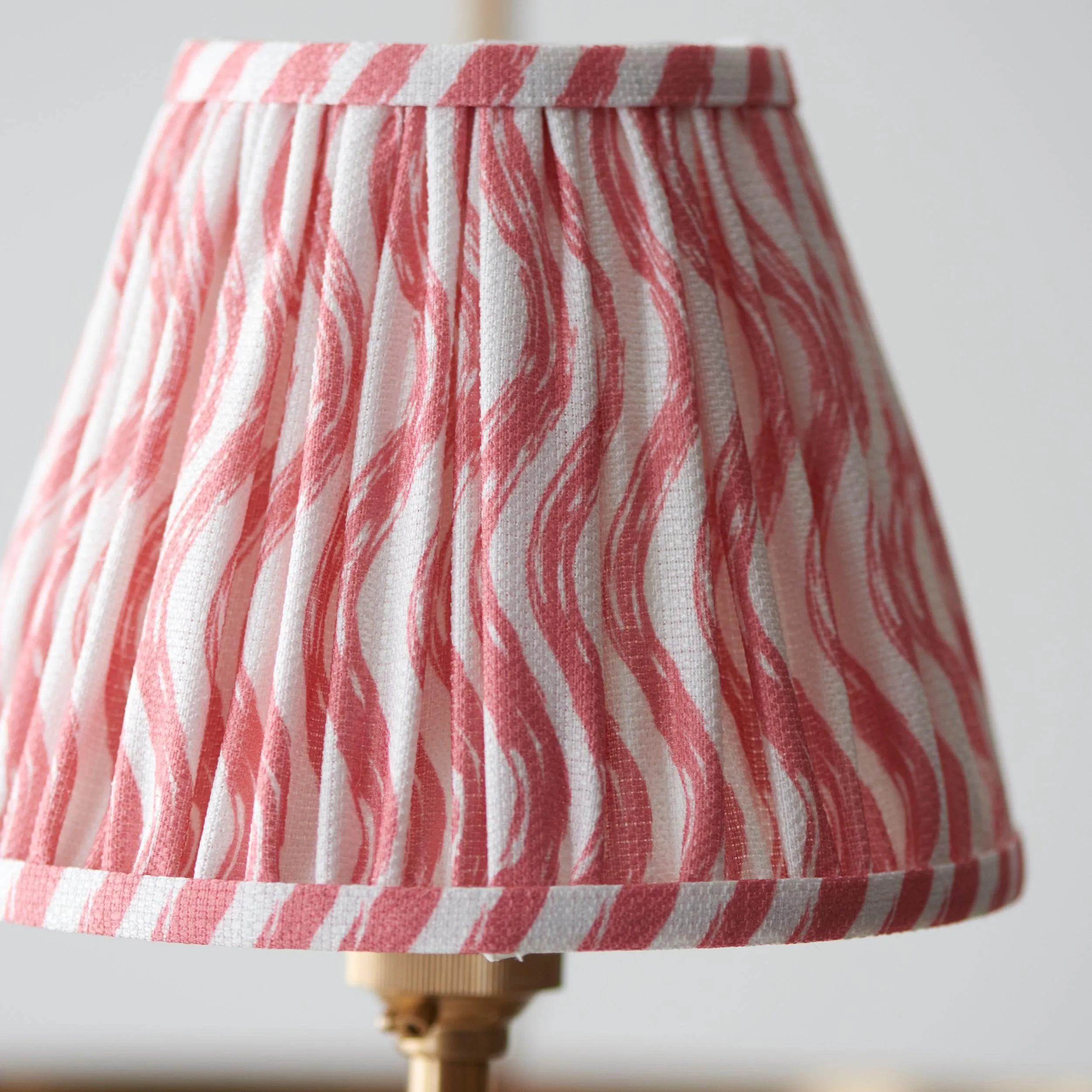 Chester Brass Ceiling Pendant Light With Pink Ripple 16cm Shades