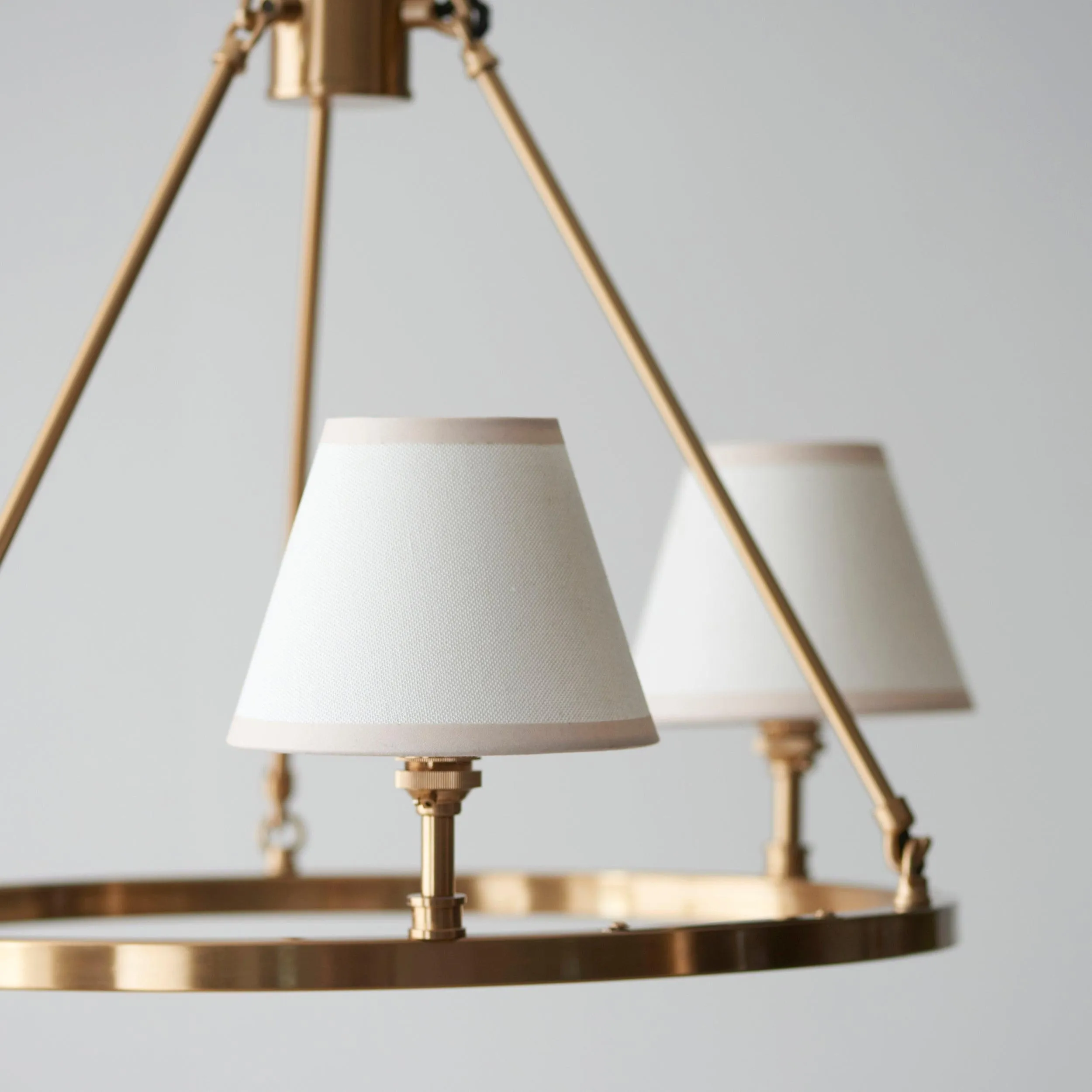 Chester Brass Ceiling Pendant Light With White Ivy 16cm Shades