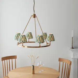 Chester Large Brass Ceiling Pendant Light With Green Zigzag 16cm Shades flush mount ceiling fixture