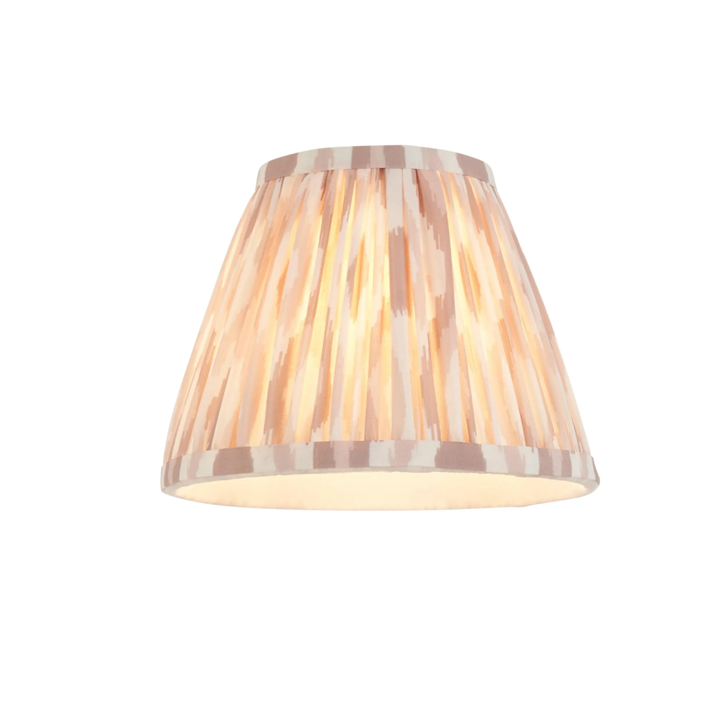 Chester Large Brass Ceiling Pendant Light With Neutral Ikat 16cm Shades
