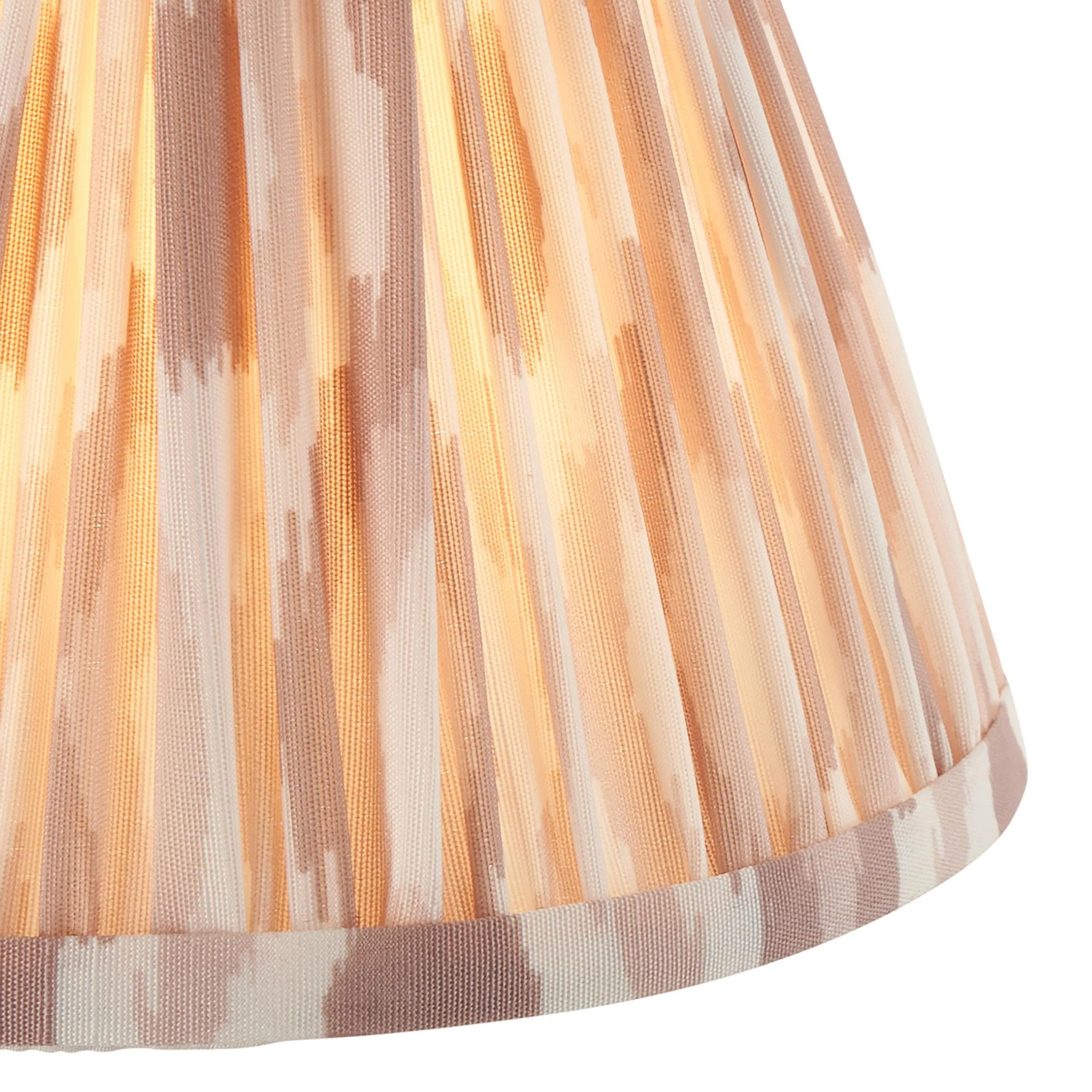 Chester Large Brass Ceiling Pendant Light With Neutral Ikat 16cm Shades