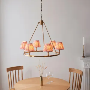 Chester Large Brass Ceiling Pendant Light With Pink Ripple 16cm Shades flush mount ceiling fixture