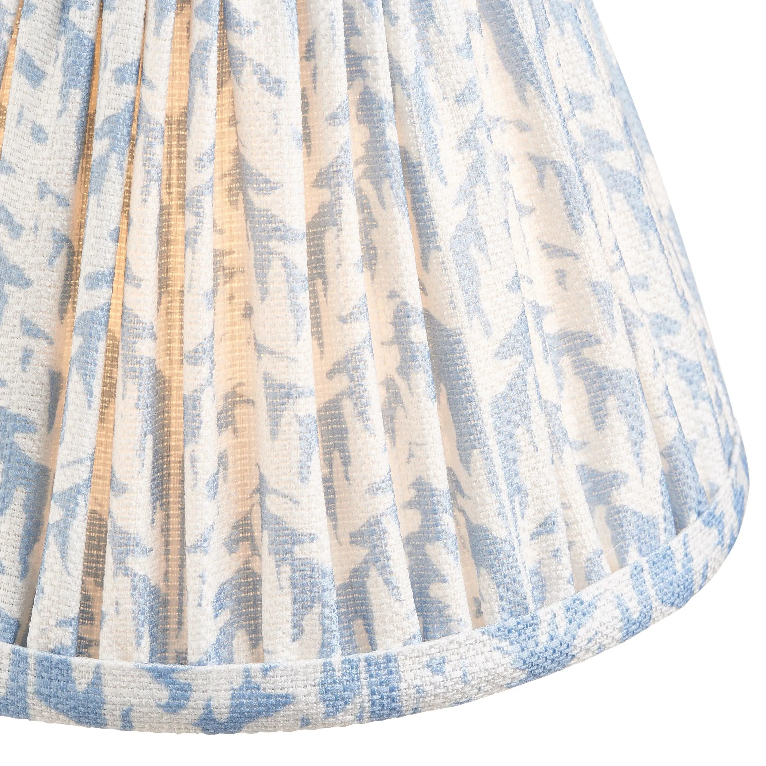 Chester Large Brass Ceiling Pendant Light With Shell Blue Leaf 16cm Shades