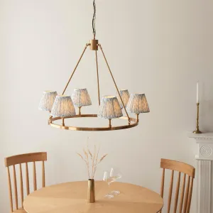 Chester Large Brass Ceiling Pendant Light With Shell Blue Leaf 16cm Shades flush mount ceiling fixture